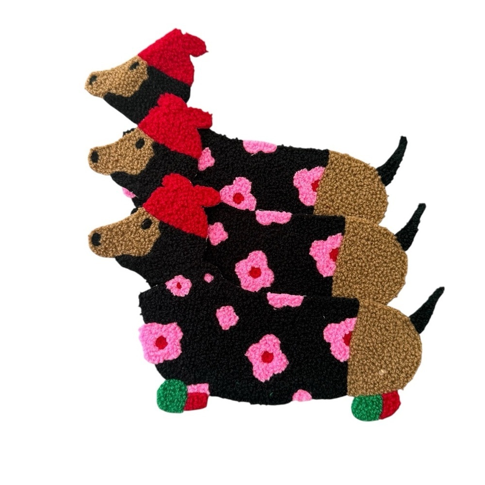 3 Large Colorful Dachshund Dog Sew On Patches